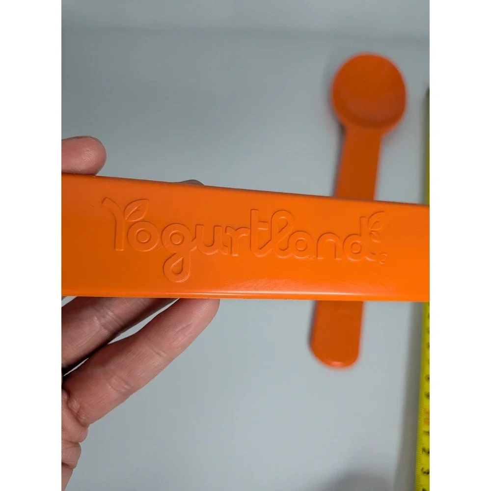 Set of 2 Giant 12 Yogurtland Melamine Orange Spoons Plastic